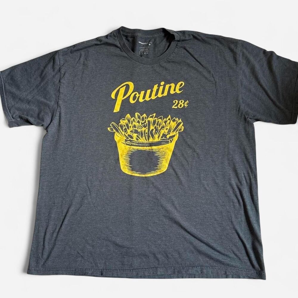 Poutine Men's Grey and Black T-shirt